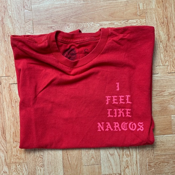 Kanye West Shirt Red Size Small I Feel Like Narcos Pablo Graphic Tee Migos AC - Picture 5 of 7